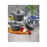 TRENDBULL Eda 3’lü Mini Döküm Granit Tencere Seti 14-16-18 Cm