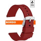 Trendburada 18MM-20MM-22MM-24MM Bordo Renk Soft Silikon Saat Kordonu Kayışı A72 BORDO - 22 mm