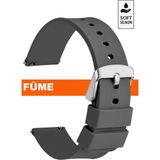 Trendburada 18MM-20MM-22MM-24MM Füme Renk Soft Silikon Saat Kordonu Kayışı A72 FUME - 22 mm