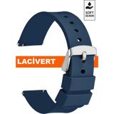Trendburada 18MM-20MM-22MM-24MM Lacivert Renk Soft Silikon Saat Kordonu Kayışı A72 LACIVERT - 22 mm