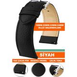 Trendburada 18MM-20MM-22MM-24MM Saatlerle Uyumlu Soft Deri Saat Kordonu Kayışı Rolax - 20 mm - Siyah
