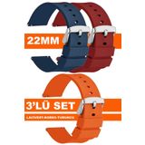 Trendburada 22mm Fossil-welder-wesse-casio-armani-omega-seiko-tissot Saat Uyumlu Silikon Saat Kordon Kayış Mdl1