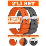 Trendburada 22mm Fossil-welder-wesse-casio-armani-omega-seiko-tissot Saat Uyumlu Silikon Saat Kordon Kayış MDL4