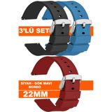 Trendburada 22mm Fossil-welder-wesse-casio-armani-omega-seiko-tissot Saat Uyumlu Silikon Saat Kordon Kayış Mdl5