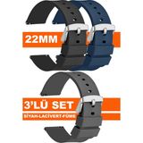 Trendburada 22mm Fossil-Welder-Wesse-Casio-Armani-Omega-Seiko-Tissot Saat Uyumlu Silikon Saat Kordonu Kayışı MR1 - Gümüş