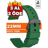 Trendburada Huawei Watch Gt Gt2 Gt3 Gt4 Gt5 Pro 46mm Xiaomi Redmi Watch 5 Active-Lite Saat Uyumlu 22mm Çelik Metal Saat Kordonu Kayışı TB1 - Yeşil - Siyah