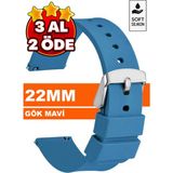 Trendburada Huawei Watch Gt Gt2 Gt3 Gt4 Gt5 Pro 46mm Xiaomi Redmi Watch 5 Active-Lite Saat Uyumlu 22mm Silikon Saat Kordonu Kayışı TB1 - Gök Mavisi