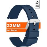 Trendburada Huawei Watch Gt Gt2 Gt3 Gt4 Gt5 Pro 46mm Xiaomi Redmi Watch 5 Active-Lite Saat Uyumlu 22mm Silikon Saat Kordonu Kayışı TB1 - Lacivert - Gümüş