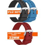 Trendburada Huawei Watch Gt Gt2 Gt3 Gt4 Gt5 Pro 46mm Xiaomi Redmi Watch 5 Active-Lite Saat Uyumlu 22mm Silikon Saat Kordonu Kayışı TB1 - Siyah - Bordo