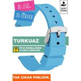 Trendburada Tcl Movetime MT42 MT42X MT43 MT46 Family - Slazenger Sl-09 Serileriyle Uyumlu Akıllı Çocuk Saati Kordonu Kayışı - Turkuaz