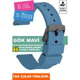 Trendburada Tcl Mt42 Mt42x Mt43 Mt46-Slazenger Akıllı Çocuk Saatleriyle Uyumlu Silikon Saat Kordonu Kayışı A71SYH - Gökmavi