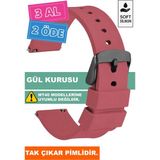Trendburada Tcl Mt42 Mt42x Mt43 Mt46-Slazenger Akıllı Çocuk Saatleriyle Uyumlu Silikon Saat Kordonu Kayışı A71SYH - Gül Kurusu