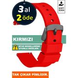 Trendburada Tcl Mt42 Mt42x Mt43 Mt46-Slazenger Akıllı Çocuk Saatleriyle Uyumlu Silikon Saat Kordonu Kayışı A71SYH - Kırmızı