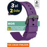 Trendburada Tcl Mt42 Mt42x Mt43 Mt46-Slazenger Akıllı Çocuk Saatleriyle Uyumlu Silikon Saat Kordonu Kayışı A71SYH - Mor