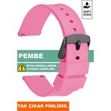 Trendburada Tcl Mt42 Mt42x Mt43 Mt46-Slazenger Akıllı Çocuk Saatleriyle Uyumlu Silikon Saat Kordonu Kayışı A71SYH - Pembe