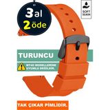 Trendburada Tcl Mt42 Mt42x Mt43 Mt46-Slazenger Akıllı Çocuk Saatleriyle Uyumlu Silikon Saat Kordonu Kayışı A71SYH - Renkli - Turuncu