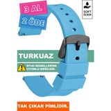 Trendburada Tcl Mt42 Mt42x Mt43 Mt46-Slazenger Akıllı Çocuk Saatleriyle Uyumlu Silikon Saat Kordonu Kayışı A71SYH - Turkuaz
