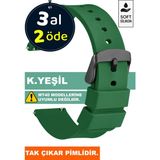 Trendburada Tcl Mt42 Mt42x Mt43 Mt46-Slazenger Akıllı Çocuk Saatleriyle Uyumlu Silikon Saat Kordonu Kayışı A71SYH - Yeşil