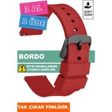 Trendburada Tcl Mt42 Mt42x Mt43 Mt46-Slazenger Akıllı Çocuk Saatleriyle Uyumlu Silikon Saat Kordonu Kayışı - Bordo