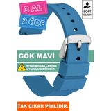 Trendburada Tcl Mt42 Mt42x Mt43 Mt46-Slazenger Akıllı Çocuk Saatleriyle Uyumlu Silikon Saat Kordonu Kayışı - Gökmavi