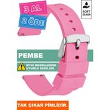 Trendburada Tcl Mt42 Mt42x Mt43 Mt46-Slazenger Akıllı Çocuk Saatleriyle Uyumlu Silikon Saat Kordonu Kayışı - Koyu Pembe