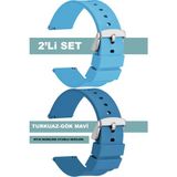 Trendburada Tcl Mt42 Mt42x Mt43 Mt46-Slazenger Akıllı Çocuk Saatleriyle Uyumlu Silikon Saat Kordonu Kayışı - Mavi - Turkuaz