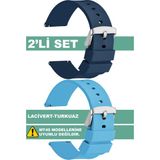 Trendburada Tcl Mt42 Mt42x Mt43 Mt46-Slazenger Akıllı Çocuk Saatleriyle Uyumlu Silikon Saat Kordonu Kayışı MT42SET - Lacivert