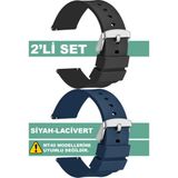 Trendburada Tcl Mt42 Mt42x Mt43 Mt46-Slazenger Akıllı Çocuk Saatleriyle Uyumlu Silikon Saat Kordonu Kayışı MT42SET - Siyah - Lacivert