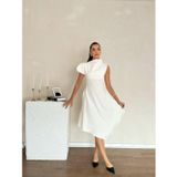TrendButikBurada Asimetrik Yaka Midi Boy Elbise – Yeni Sezon – Modern Kesim Şık Kadın Elbise