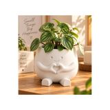 TrendClicker 13x10 cm Büyük Boy Sevimli Kalp Saksı – Figürlü Dekoratif Sukulent Kaktüs Saksısı