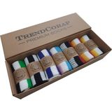 Trendcorap 7 Çift Kutulu Unisex Çizgili Tenis Kolej Çorabı - Renkli - 35 - 42