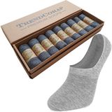 Trendcorap Premium 9'lu Dikişsiz Burunlu Kaydırmaz Silikon Topuklu Bambu Babet Çorap - Gri - 35 - 40
