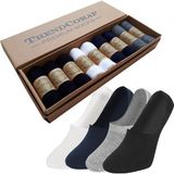 Trendcorap Premium 9'lu Dikişsiz Burunlu Kaydırmaz Silikon Topuklu Bambu Babet Çorap - Renkli - 35 - 40