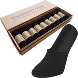 Trendcorap Premium 9'lu Dikişsiz Burunlu Kaydırmaz Silikon Topuklu Bambu Babet Çorap -Siyah - 35 - 40