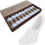 TrendCorap Premium Kadın 9'lu Dikişsiz Burunlu Kaydırmaz Silikon Topuklu Bambu Babet Çorap (Beyaz, 35-40)