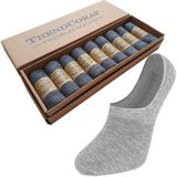 TrendCorap Premium Kadın 9'lu Dikişsiz Burunlu Kaydırmaz Silikon Topuklu Bambu Babet Çorap (Gri, 35-40)