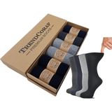 Trendcorap Premium Lastiksiz Erkek Diyabetik Pamuklu Şeker Çorabı 6 Çift (Renkli, 41-45)