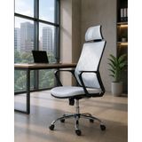 Trendcore Ergonomik Fileli Yönetici Ofis Koltuğu , Başlıklı Çalışma Koltuğu, Gri Bilgisayar Koltuğu, Home Office Koltuğu Gri - Açık Gri - Siyah