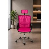 Trendcore Fileli Çalışma Koltuğu, Ergonomik Ofis Sandalyesi, Pembe Sekreter Çalışma Koltuğu - Pembe - Siyah