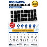 TrendDeco 800 Parça O-Ring Conta Seti 24 Farklı Boyut NBR Nitril Kauçuk Sızdırmazlık Halkası Organizer Kutulu