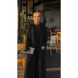 Trenddolabı Kadın Abaya 3 Parça Kimono Takım Uzun Tunik Pantolon Tesettür Kombin