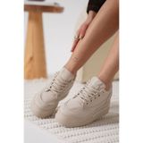 TRENDELLA Alice Kadın Bej Gizli Topuklu Sneaker