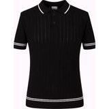 Trender 17367 Düğmeli Beyaz Siyah Erkek Polo Yaka T-Shirt 26YGT3000001 - Beyaz - Siyah - 2XL