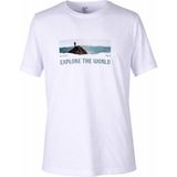 Trender 26Y595000002 Beyaz Erkek T-Shirt Explore The World Baskılı - M