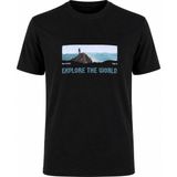 Trender 26Y595000002 Siyah Erkek T-Shirt Explore The World Baskılı - XL