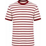 Trender 4038 Gül Erkek T-Shirt O Yaka Çizgili - Gül Rengi - 2XL