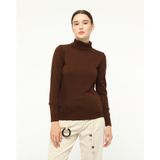 Trender 504 Tam Balıkçı Kadın Kazak Kahve - XL