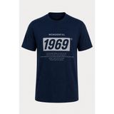 Trender Baskı Süpreme Indigo Erkek T-Shirt 226-22 1969 - İndigo