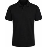 Trender Çelikli Lakint Yarım Patlı Siyah Erkek Polo Yaka T-Shirt 2918