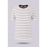 Trender Çizgili Ekru Erkek T-Shirt 4039 - M